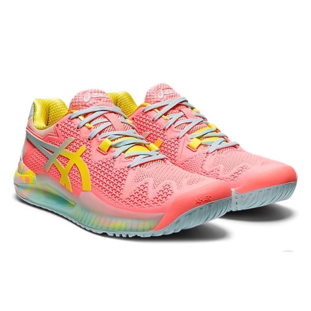 Asics Women’s Gel-Resolution Sneakers Coral/Sour Yuzu Colorful Sneakers Sz 9.5